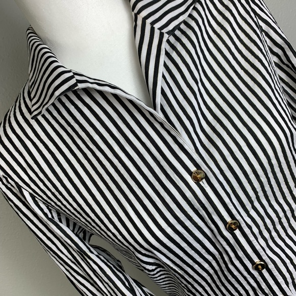 Jones New York Metallic Stripe Button Down - Picture 4 of 7